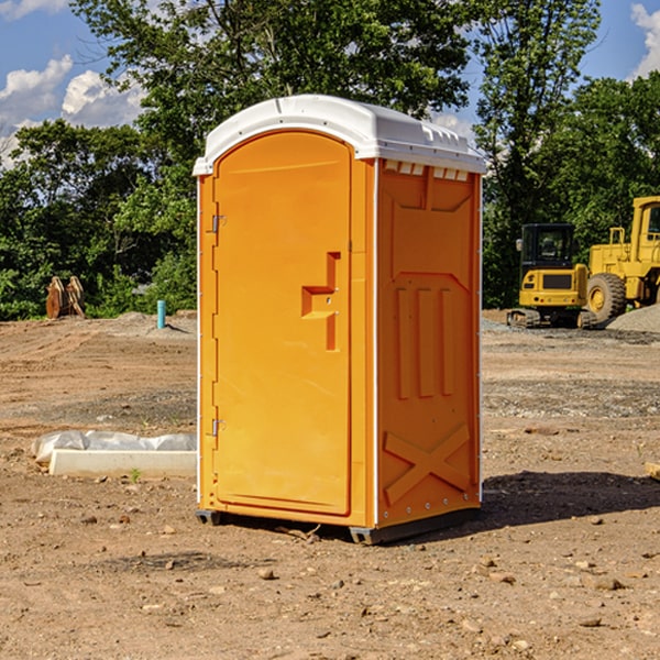 how often are the portable toilets cleaned and serviced during a rental period in Sawyerville